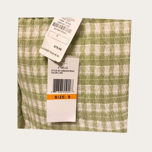 5 twelve Cold-Shoulder Gingham Chiffon Blouse - Picture 4 of 4